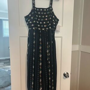 Sonoma Black Floral Maxi Dress